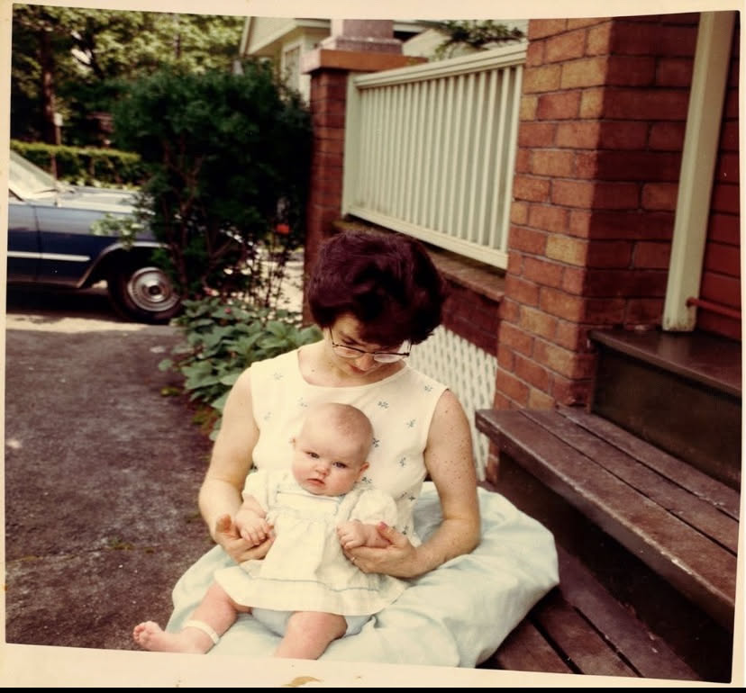 Mom and Kathy at Hillcroft Street 1964